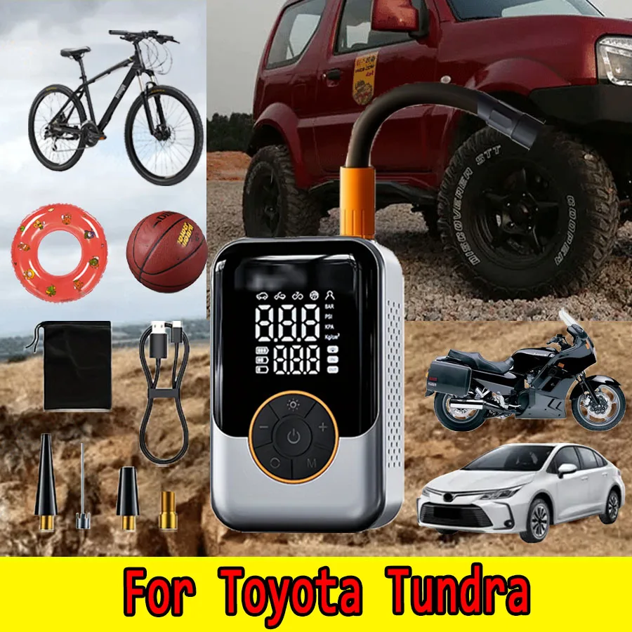 

Портативный воздушный насос для Toyota Tundra, беспроводной автомобильный насос для накачивания шин, электрический воздушный компрессор, ЖК-дисплей, воздушный инжектор для велосипеда, автомобиля