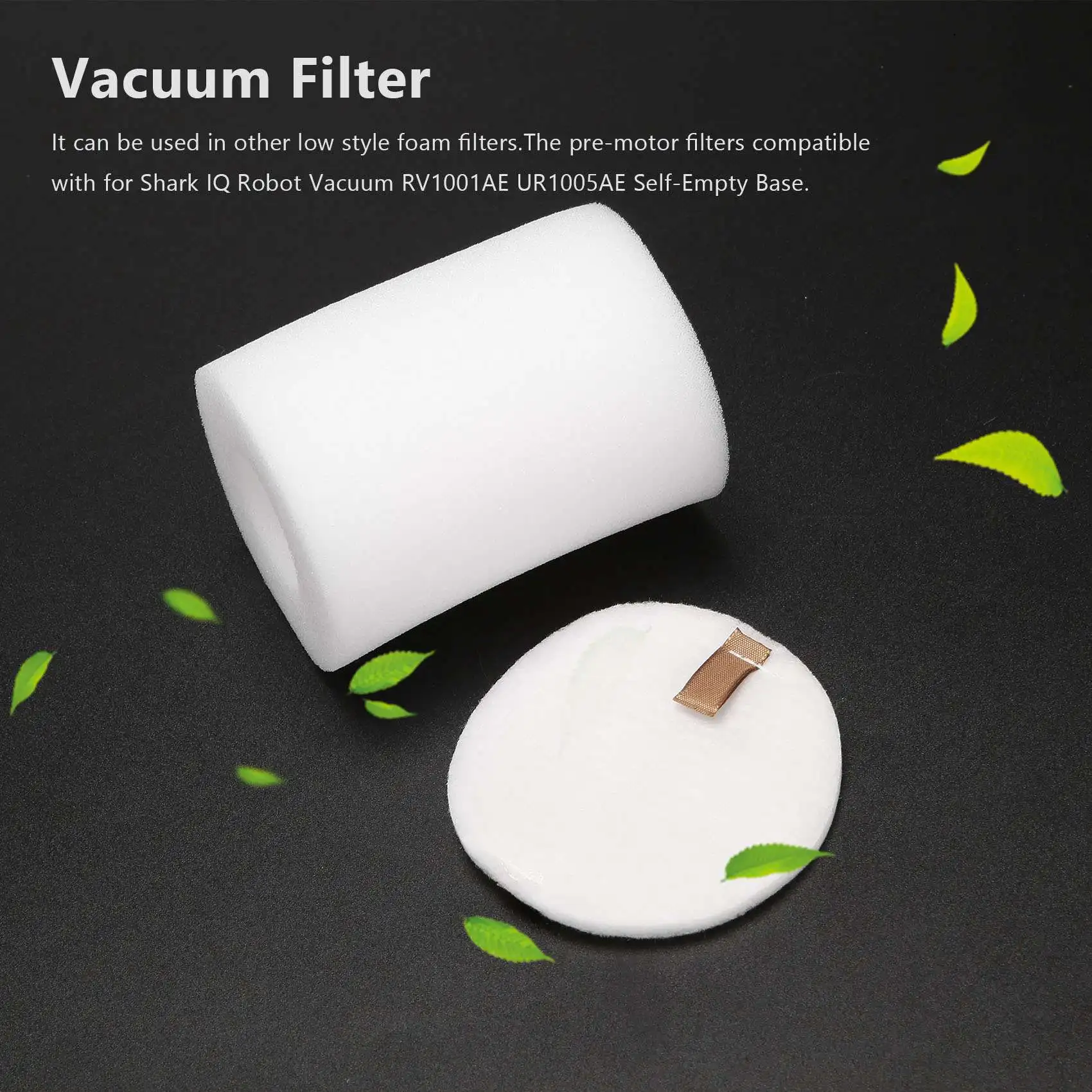 EQAZ-Replacement Base Pre-Motor Foam Filters for Shark IQ Robot Vacuum R101AE RV1001AE UR1005AE Self-Empty Base