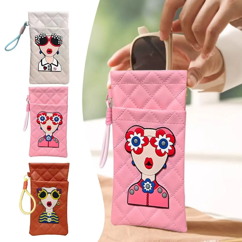

Fashion Waterproof Sunglasses Bag PU Leather Dustproof Sunglasses Protective Cover Hanging Portable Cosmetic Bag