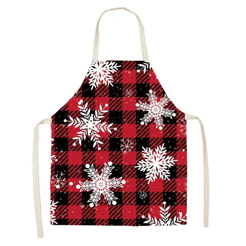 New black and red plaid Christmas apron linen  anti-oil  anti-fouling kitchen cleaning tools home decoration supplies