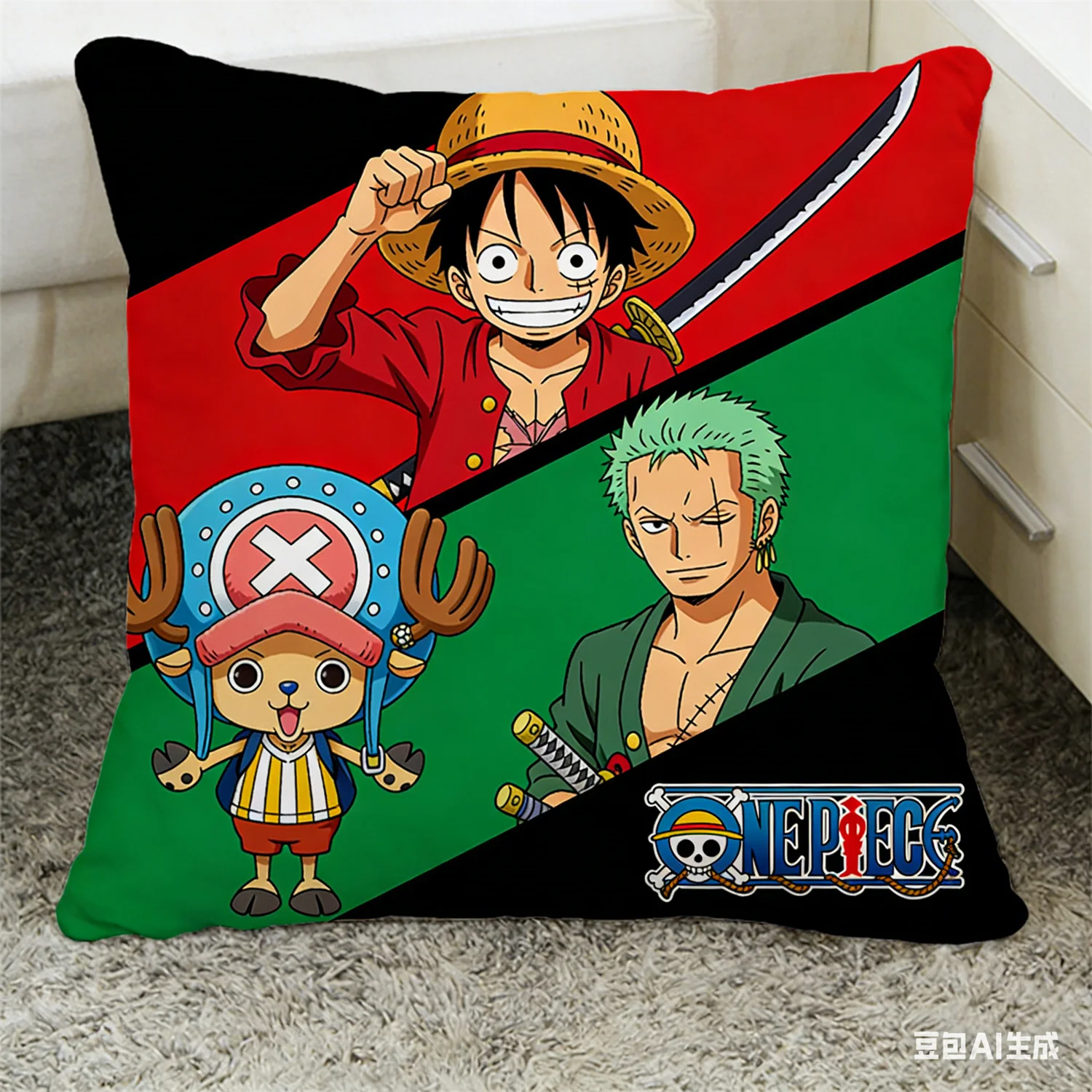 Einteiliger Kissenbezug, dekorativer Kissenbezug mit Anime-Fan-Favoriten-Charakter-Aufdruck für Schlafzimmer, Wohnzimmer und Anime-Enthusiasten