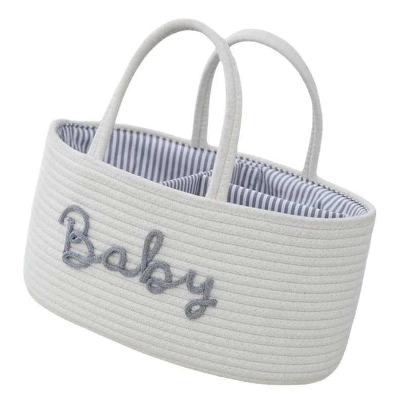 Geräumige Baby-Wickeltasche mit mehreren Taschen, Baumwoll-Aufbewahrungskorb, multifunktionale Baby-Windel-Handtasche, groß für