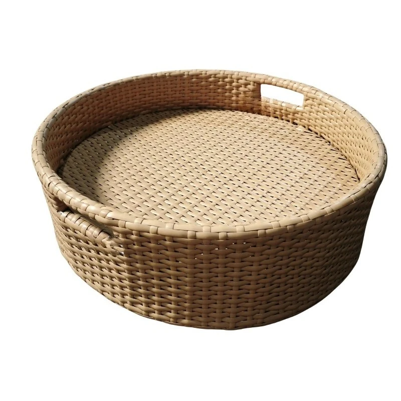 Swimming pool floating breakfast tray, water basket, rattan party service tray, waterproof tray, cutlery tray