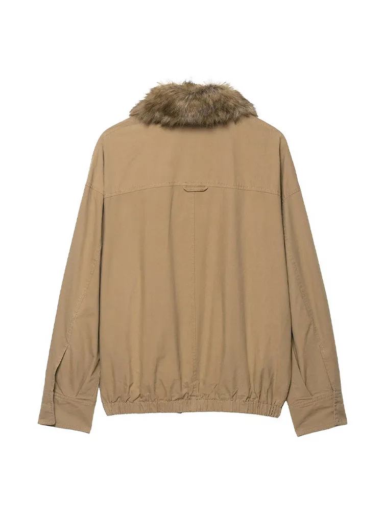 

HH новые модные осенние повседневные свободные женские куртки с однотонным отложным воротником и длинными рукавами на молнии женские уличные шикарные пальто