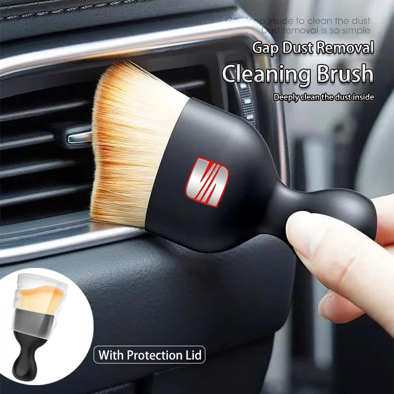 Car Logo Cleaning Soft Brush Tool Interior Dust Remover For Seat Cupra Ibiza Sport 6l 6J Leon Mk3 5F 2 Ateca Altea FR Arona Exeo