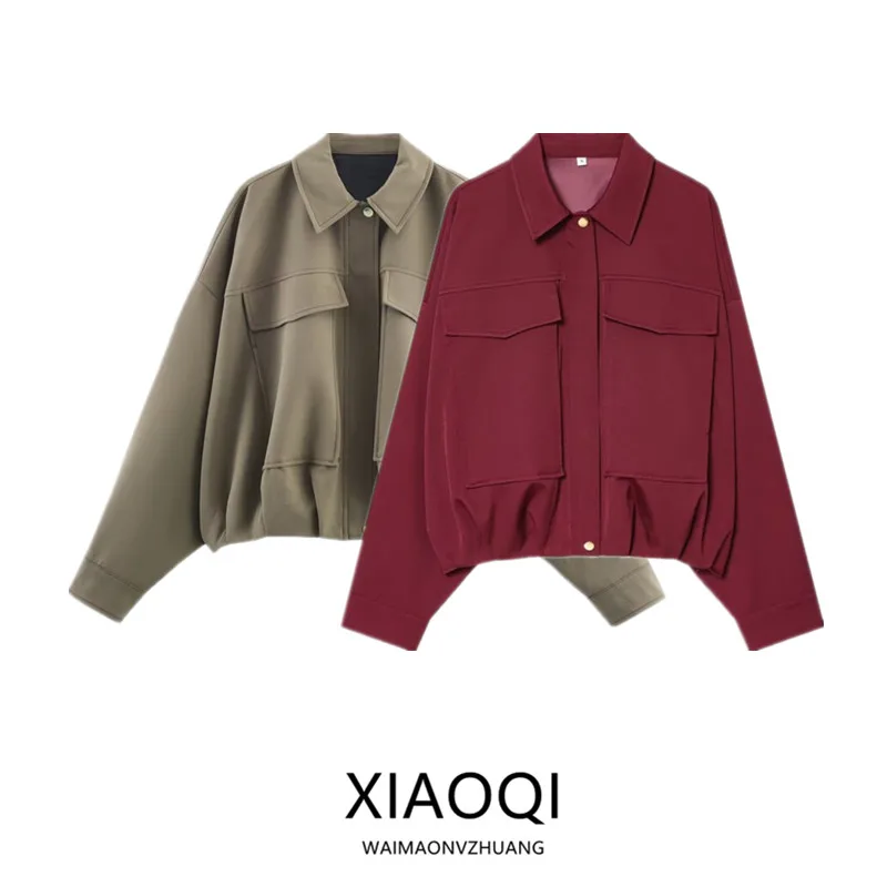 

Новое зимнее свободное женское пальто Jaet, повседневное пальто со складками по подолу, универсальная верхняя одежда, модный женский топ