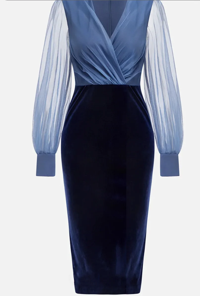 Vestidos de noite curtos personalizados de veludo com decote em V com fenda sereia tule comprimento de chá فسات jaledzkolski vestido de baile para mulheres