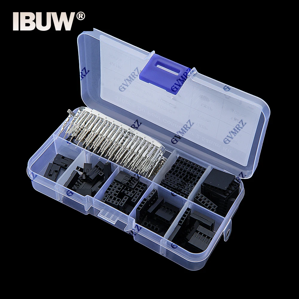 310 unids/caja 2,54mm macho + hembra Cable Dupont Cable de línea de puente 1/2/3/4/5/6/8 Pin conector carcasa Kit electrónico DIY 310 Uds