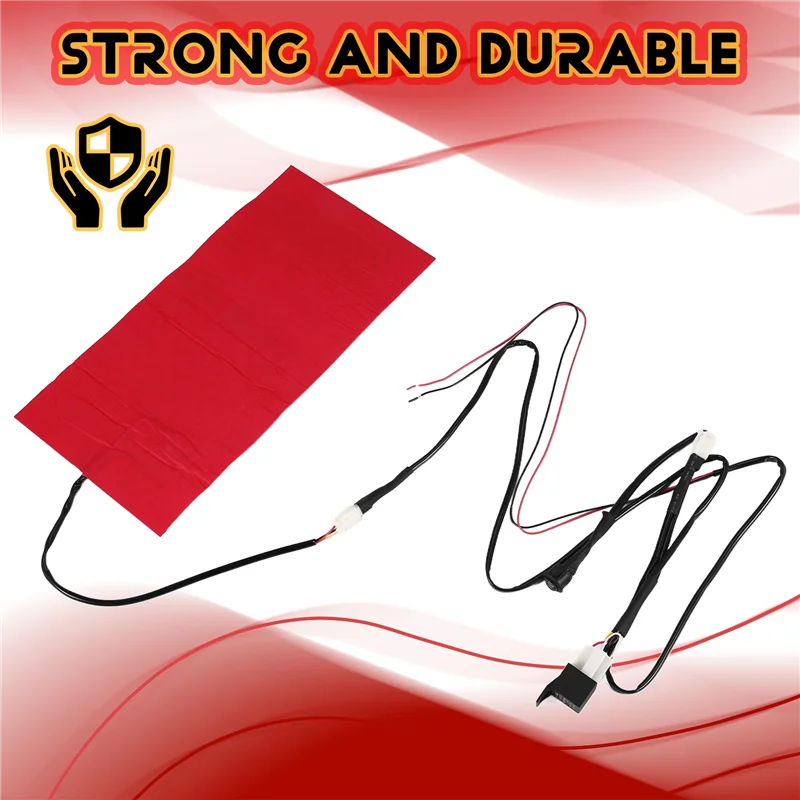 Plain 25W 12V Universal Motorcycle ATV Seat Heated Cushion Winter Warmer Waterproof Pad Heating Pad Mat