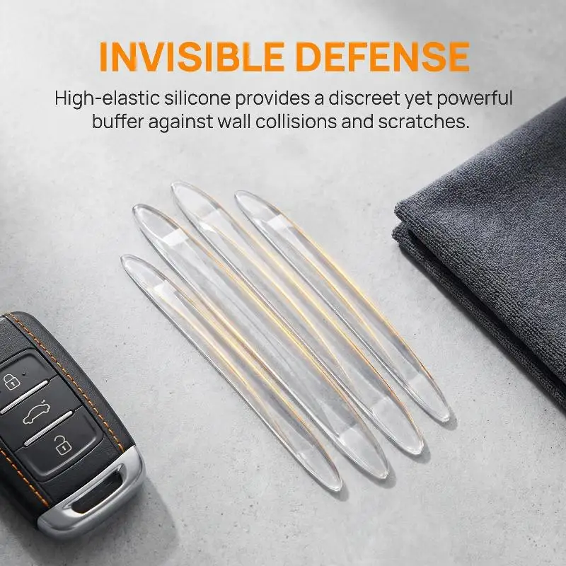 2/4Pcs Car Door Anti-collision Strip Mirror Door Border Collision Scraping Corner Guard Silicone Protective Anti-Sticker