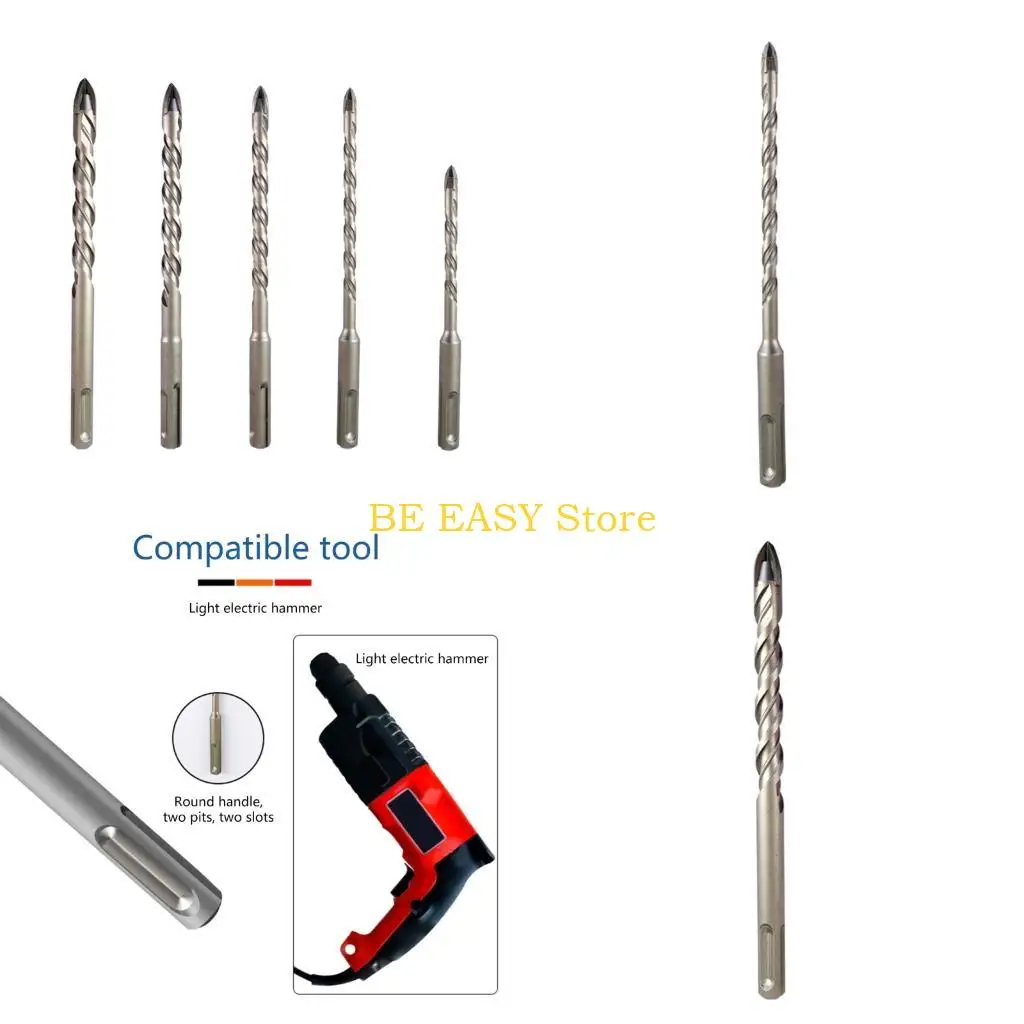

E28F Sturdy Carbide Drill Bit Set Crosses Four Edge Design Bit For Ceramic And Stone With Plus Shank High Durability