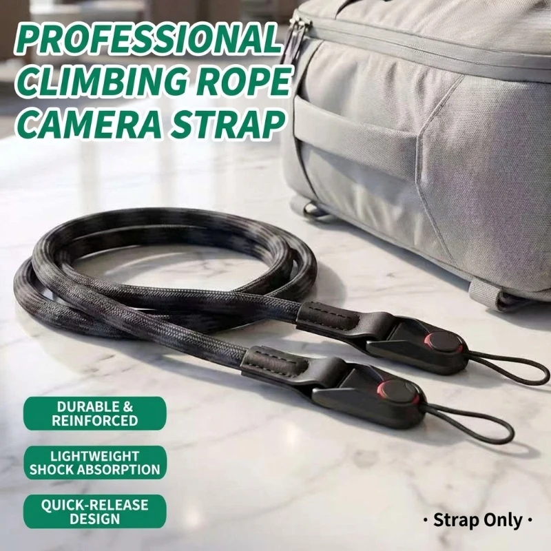 Camera Strap Braided Rope Lanyard with Quick Release Buckle Anti Drop Adjustable for Prevent Camera Dropping During Shooting