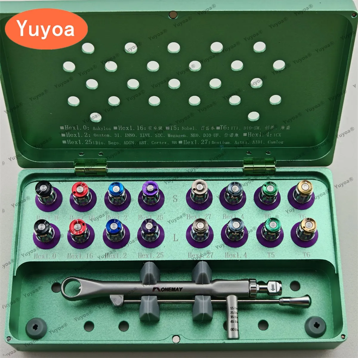 

1 set Dental Implant Screw Driver Torque Wrench Ratchet 15-60NCM with 16Pcs Screw Driver Universal Restoration Tools Kit