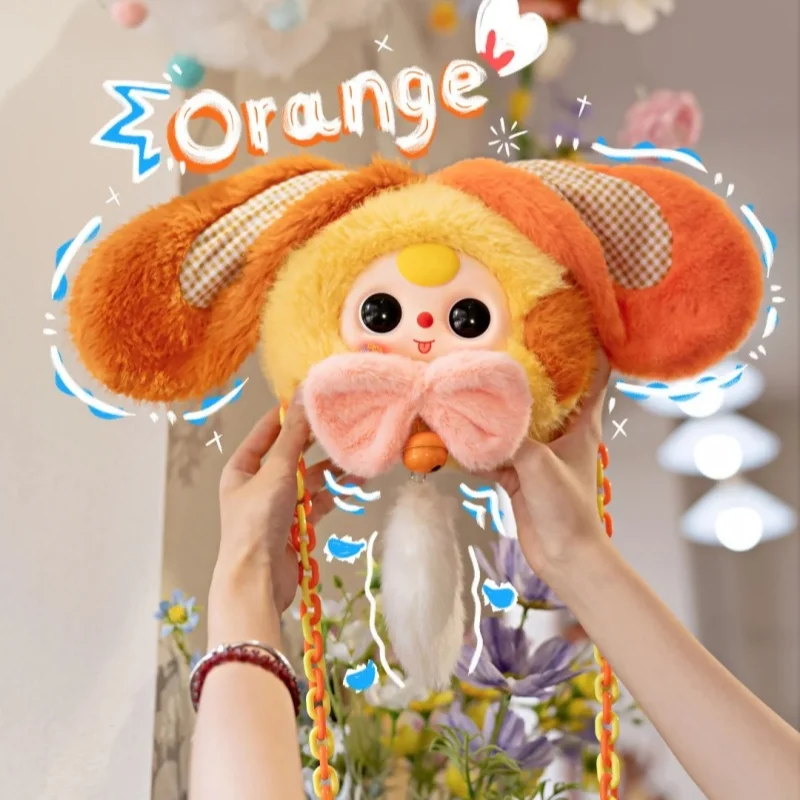 

Подлинная детская сумка на молнии Three Lucky Bunny, серия слепая коробка Kwaii, виниловая плюшевая кукла, портативная сумка через плечо, модная игрушка, подарок для девочек