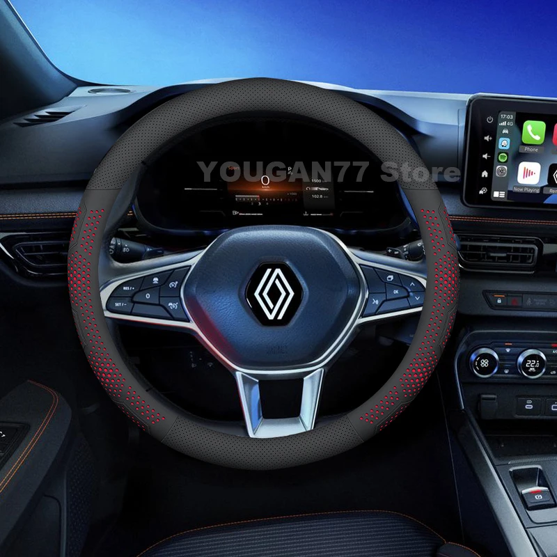 

Leather Car Steering Wheel Cover For Renault Kardian 2024 Ultra Thin Breathable Auto Steering Wheel Renault Kardian Accessories