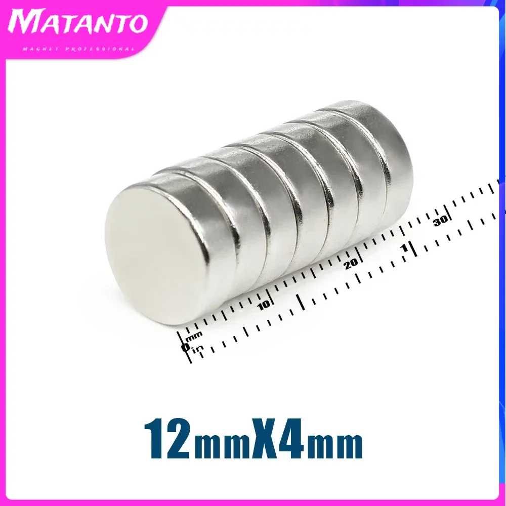 

20/50/100PCS 12x4mm Circular Neodymium Magnets Super Strong N35 Round Fridge Magnet 12*4mm Magnetic Sheet Fishing Magnet