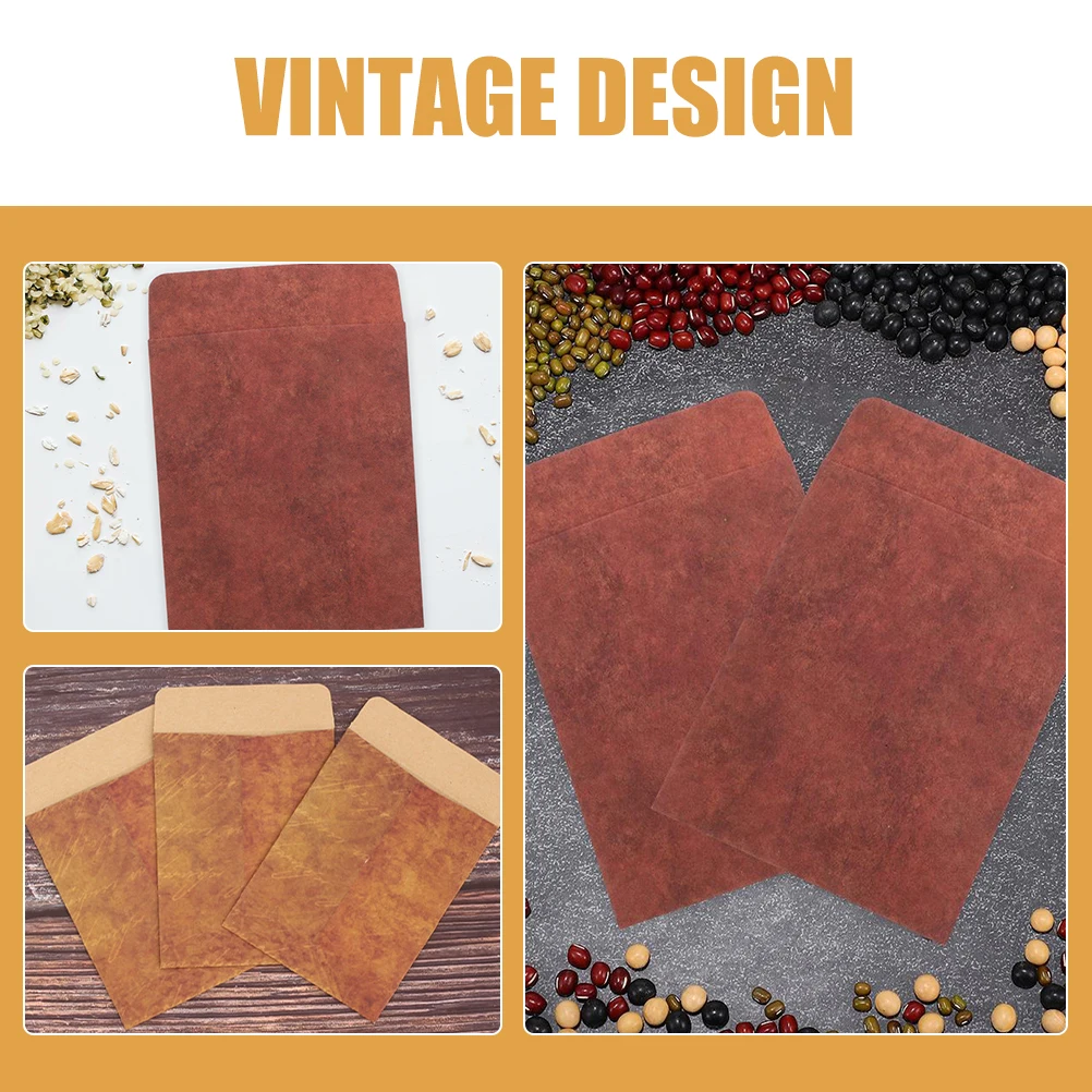 

50 Pcs Vintage Envelopes for Office Festival Cards Bill Convenient Portable Blank Letter Photo Elegant Invitations Wedding Party