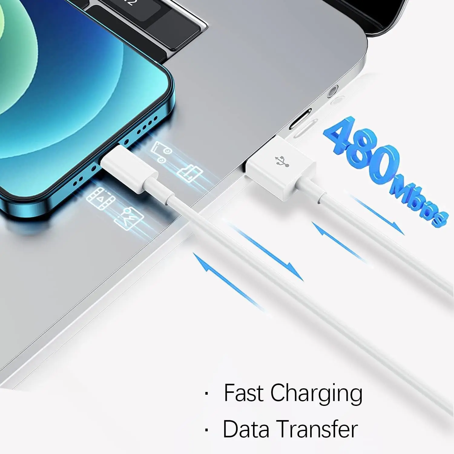 USB A إلى USB C شحن سريع ونقل كابل 2.4A شحن أمان 1 متر 2 متر آيفون 17 16 برو ماكس بلس سامسونج هواوي شاومي
