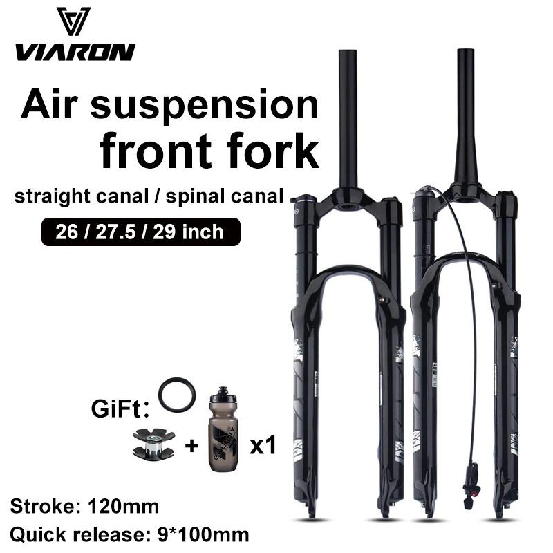 

Viaron Rebound Fork Adjustable Air Suspension Mountain Bike, Quick Release, Bike Accessories, 26/27.5/29 Travel 120mm Bike Fork