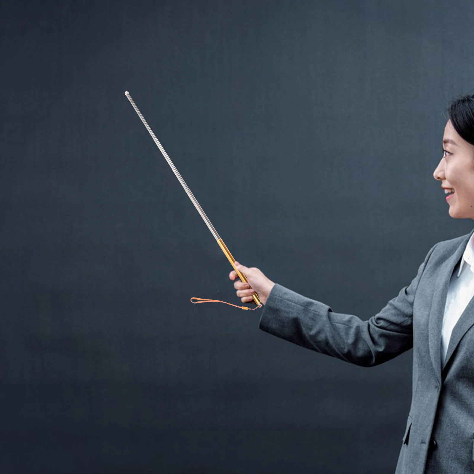 Picture 3: Telescopic Touch Teaching Pointer Pen Stainless Steel Retractable For Classroom Presentation Whiteboard Projector Screen