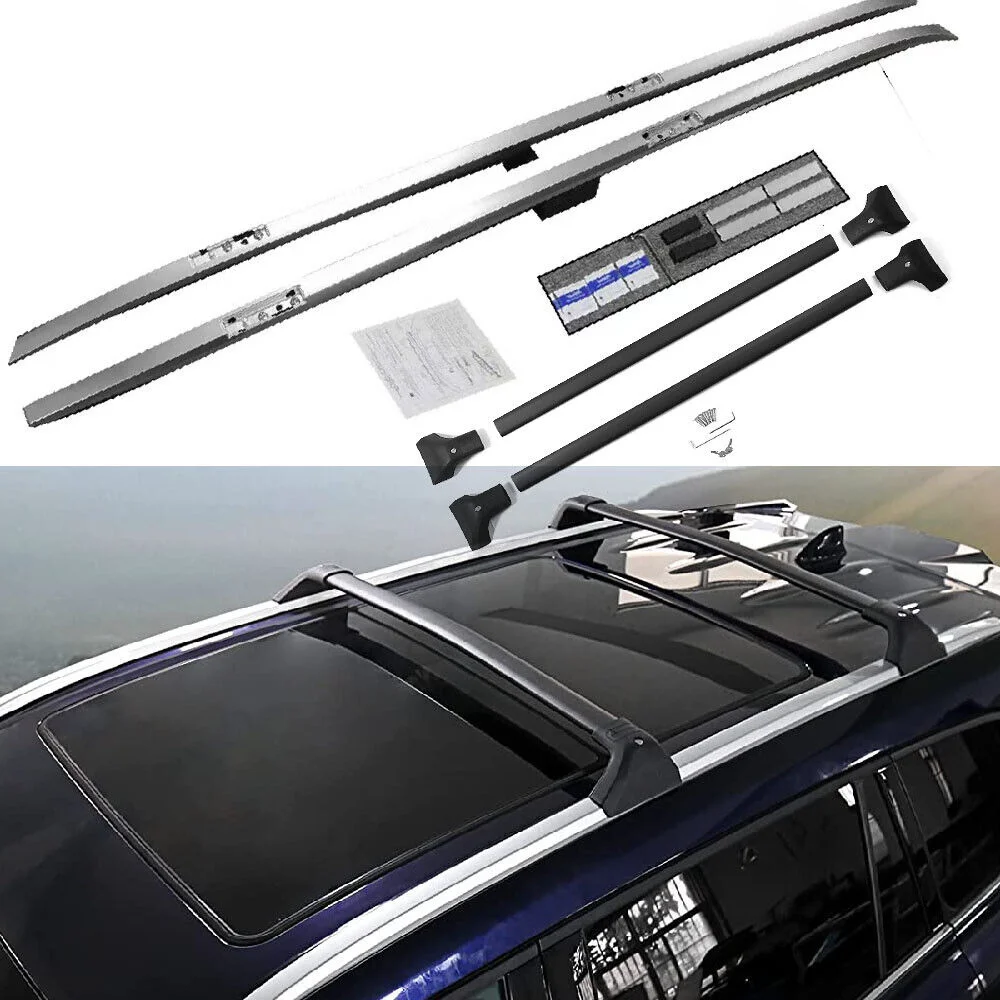 

4Pcs Aluminum Roof Rail Rack Cross Bar Crossbar Fit for 2020 2021 2022 Highlander Kluger XLE XSE Limited