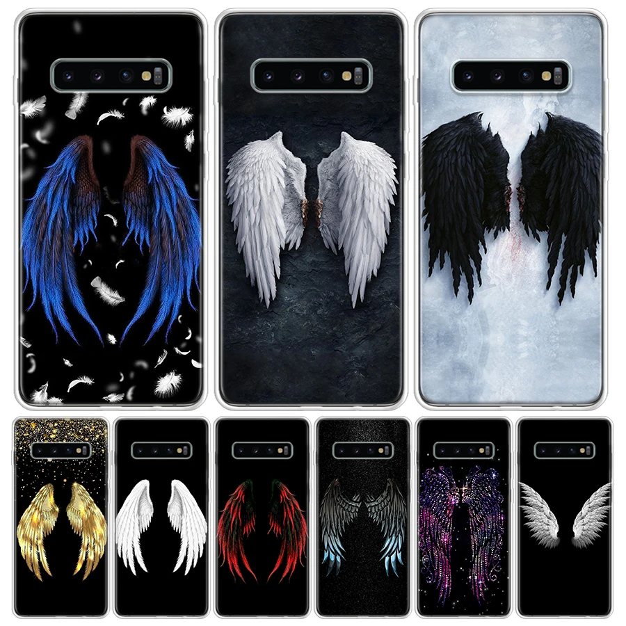 Angel Wings Feather Phone Case For Samsung Galaxy S26 Ultra S23 S24 S25 Edge S20 FE S21 S22 Plus Soft Print Shell Cover Fundas G
