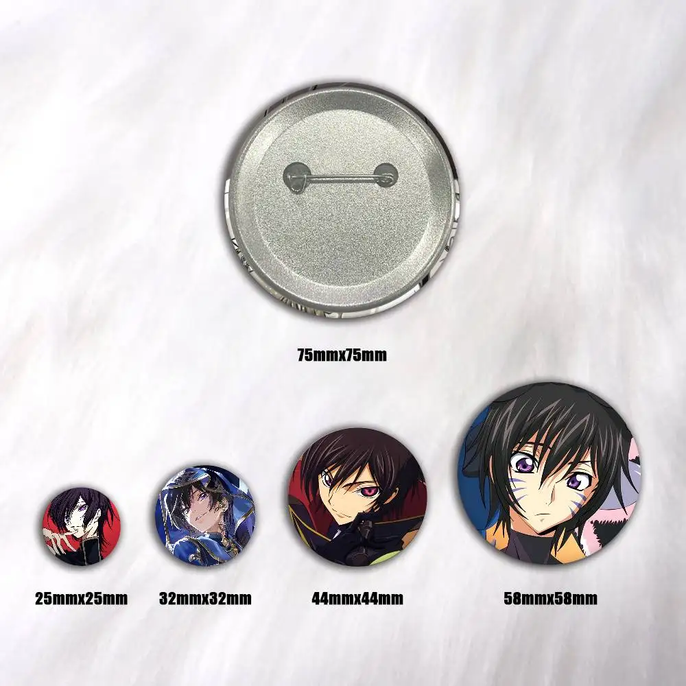 A-Code Geass Round Snap-in Brooches Rock Band Lapel Pins Badges Fan Collection Accessories Jewelry Handmade Gifts