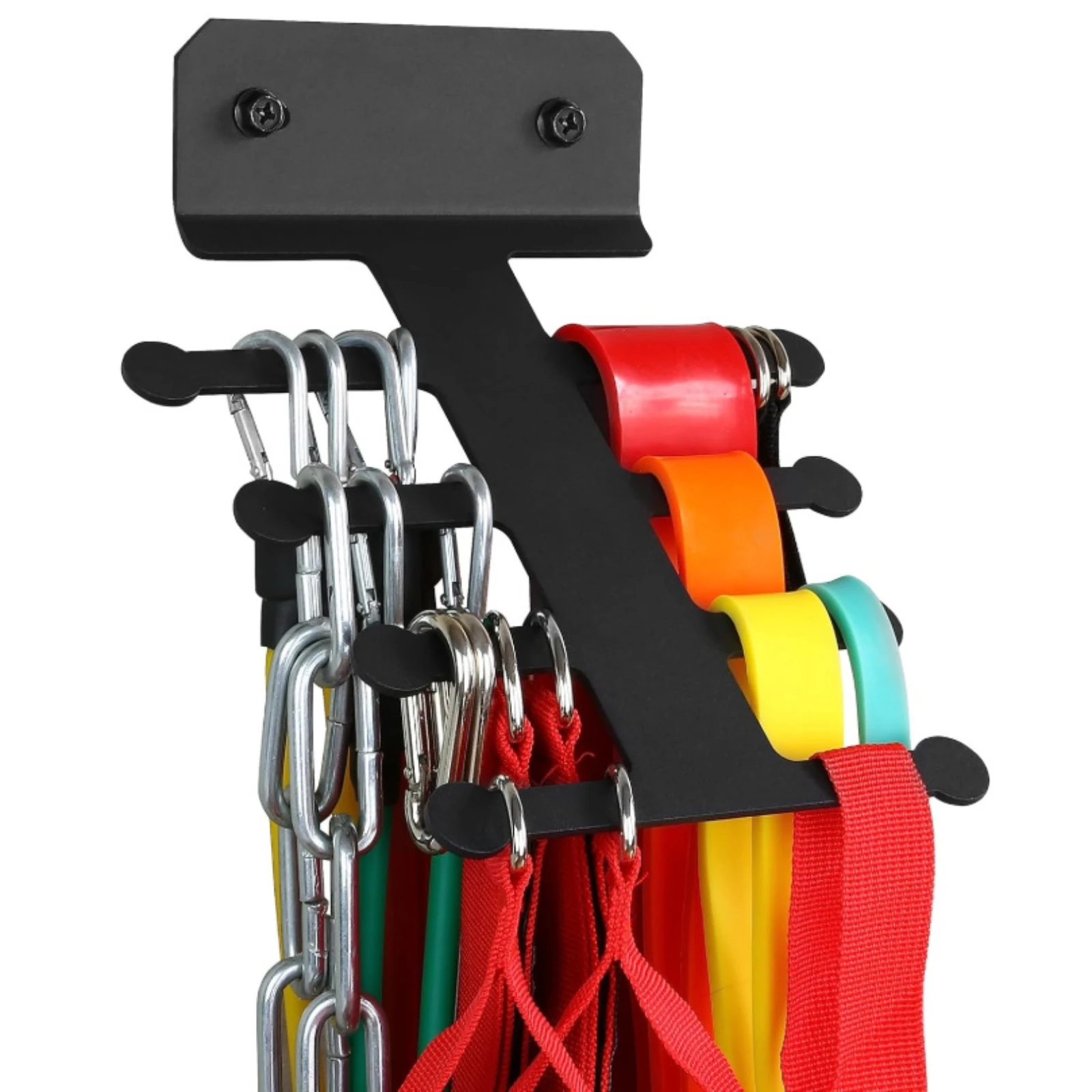 Carbon Steel Wall Storage Rack Slim Resistance Band Storage Rack Wall-Mounted Fitness Accessory Holder Compact Long-Lasting