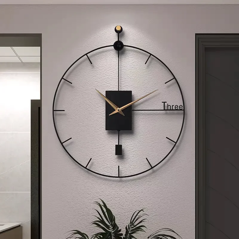for 2026 New Light Luxury Wall Clock Living Room Simple Creative Fashion Restaurant Atmosphere Household Free Punching Wall