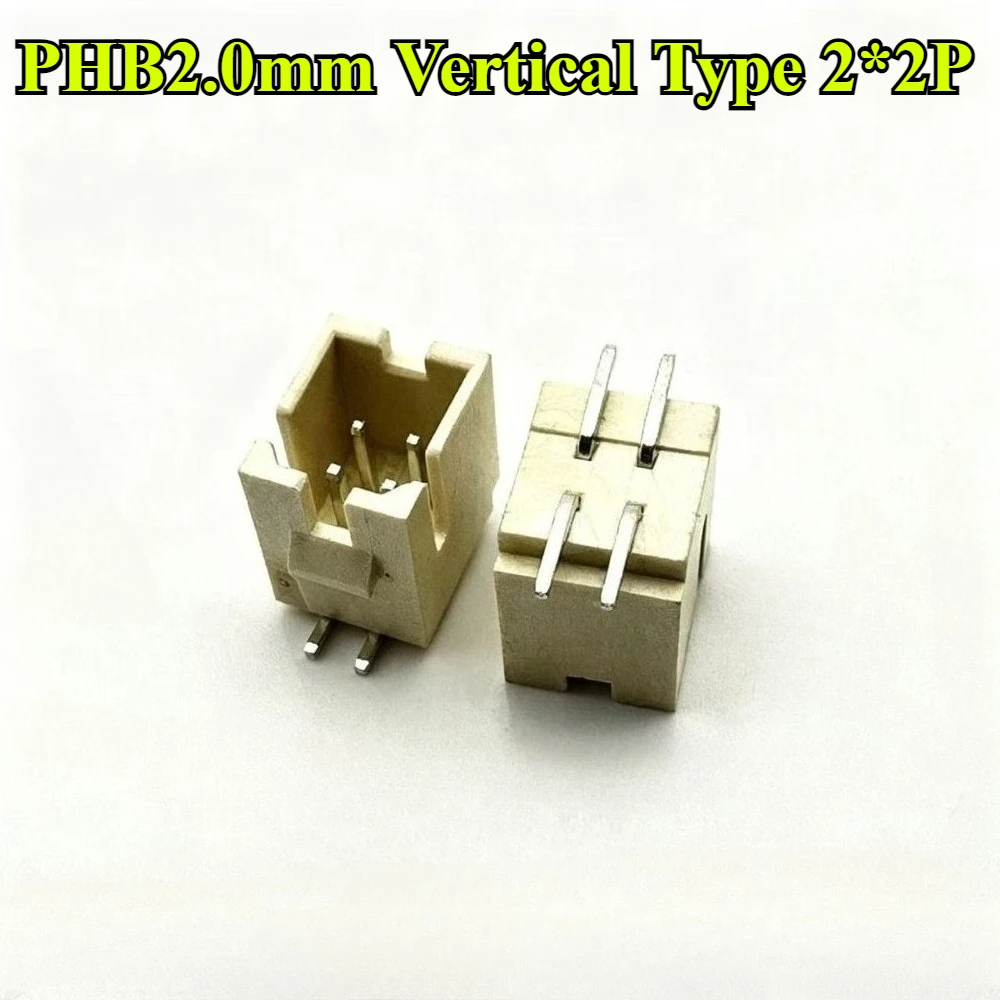 30Pcs PHB 2.0mm Pitch Double Row with Lock Buckle Vertical Type Horizontal Type 2*2P/3P/4P/5P/6P/7P/8P/9P/10P Pin Seat Connector