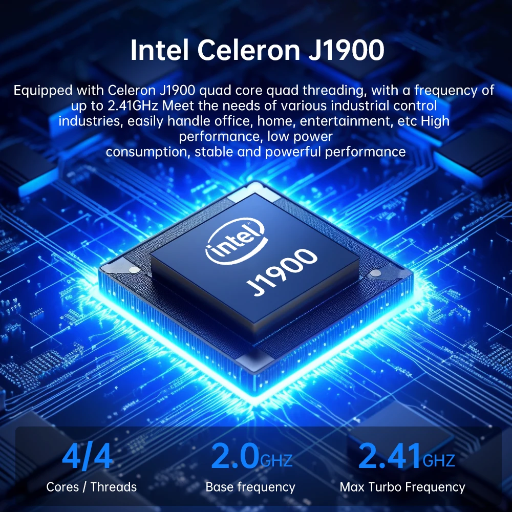 Msecore Intel Celeron J1900 Mini PC Fanless Industrial Micro Computer Minpc 2LAN DDR3L WIFI VGA Compatible Windows 10 Linux