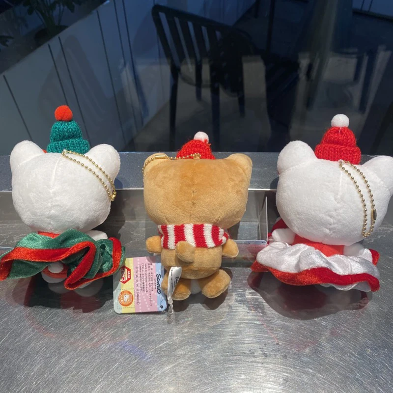 10cmのかわいい漫画風クリスマス帽子交換シリーズ ハローキティぬいぐるみキーホルダー バッグペンダントおもちゃギフト