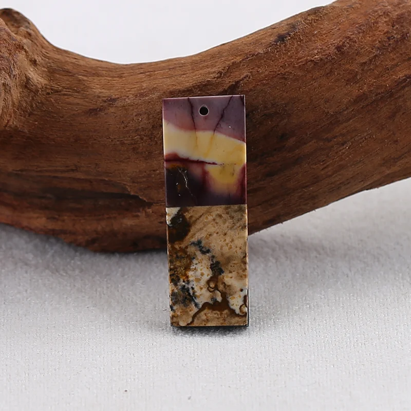 Natural Mookite Jasper,Picture Jasper and Obsidian combination Pendant Beads for Jewelry Making, Handmade Natural stones beads
