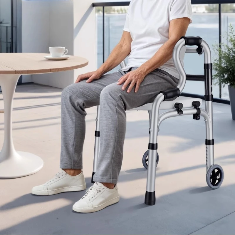 folding-rehabilitation-walkers-for-elderly-adjustable-walking-aids-disabled-walkers-walking-sticks-with-seat-bedside-commode