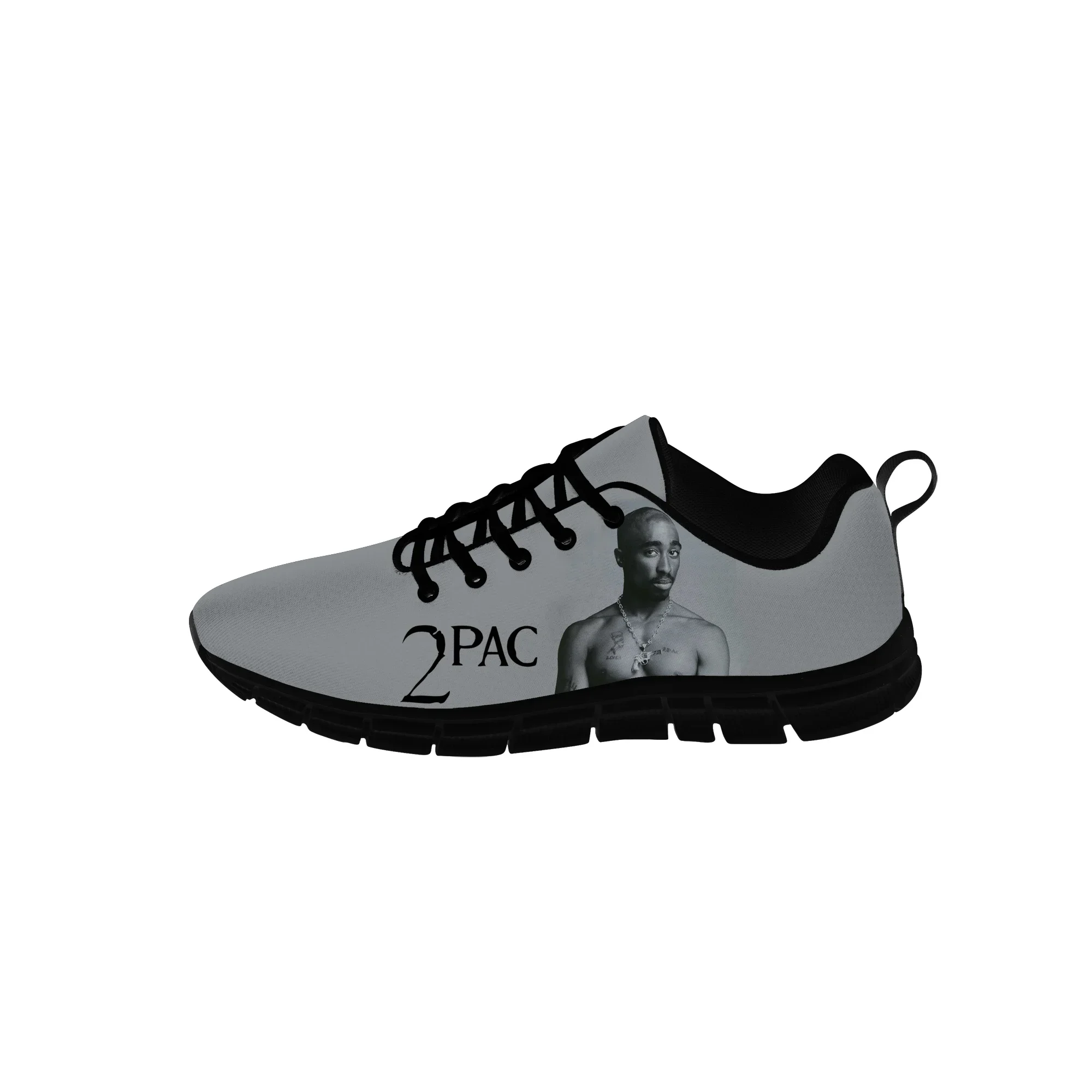 Rap 2pac Tupac Sneakers Mens Womens Teenager Casual Cloth Shoes Canvas Running Shoes 3D Print Breathable Lightweight Shoe Black
