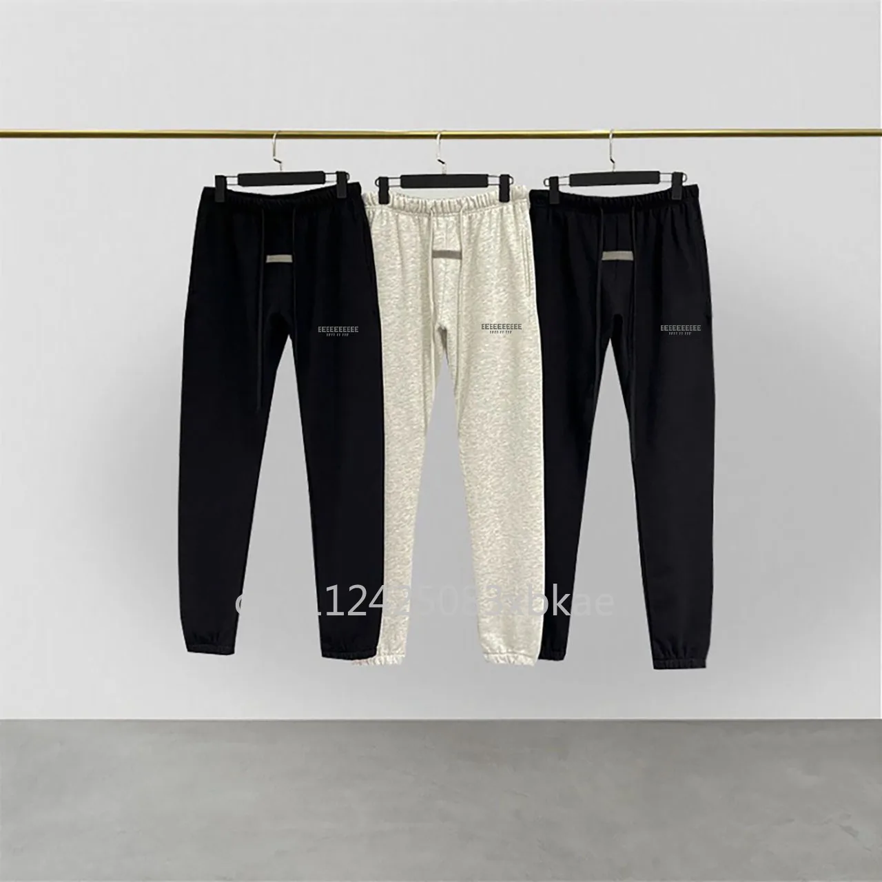 

Мужские повседневные брюки класса люкс 22SS с двойной лентой и флокированным буквенным логотипом, дизайнерские, для пар, свободные, хлопковые, спортивные штаны