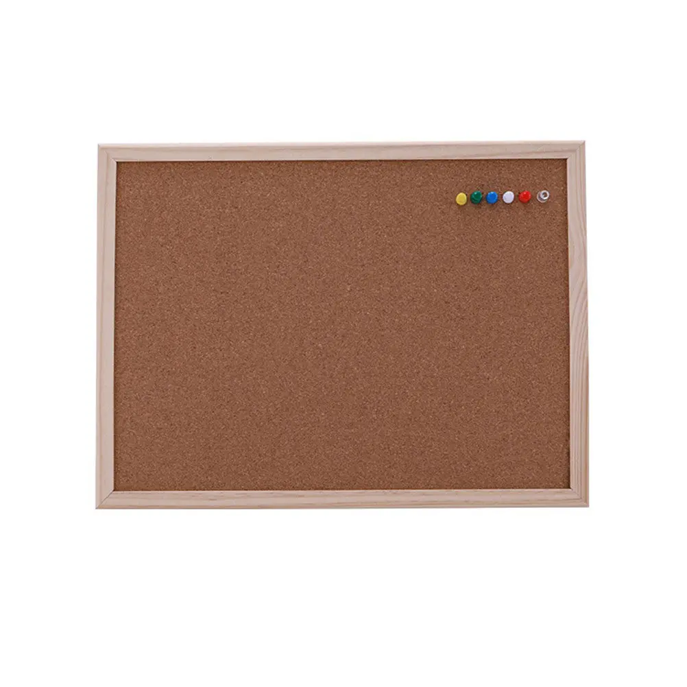 40x30cm Cork Notice Board with Solid Wood Frame Natural Cork Surface Wall Mounted Bulletin Board for Efficient Space