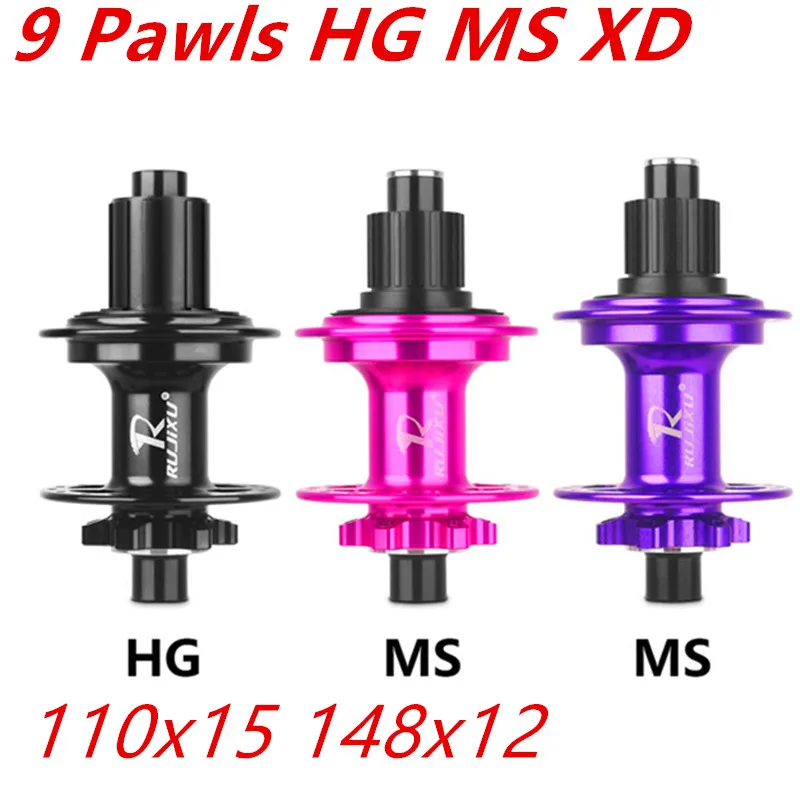 9 Pawls HG MS XD  RUJIXU MTB hub BOOST  450T Noise 5 Bearing Hubs 110x15 148x12MM  MTB Bike Hubs 32 Holes