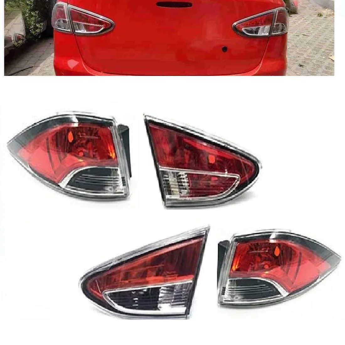 Rear Bumper Tail Light Tail Lamp Rear Stop Light Without Bulbs for MAZDA 2  2008 2009 2010 2011 BK Sedan Car Replacement Parts