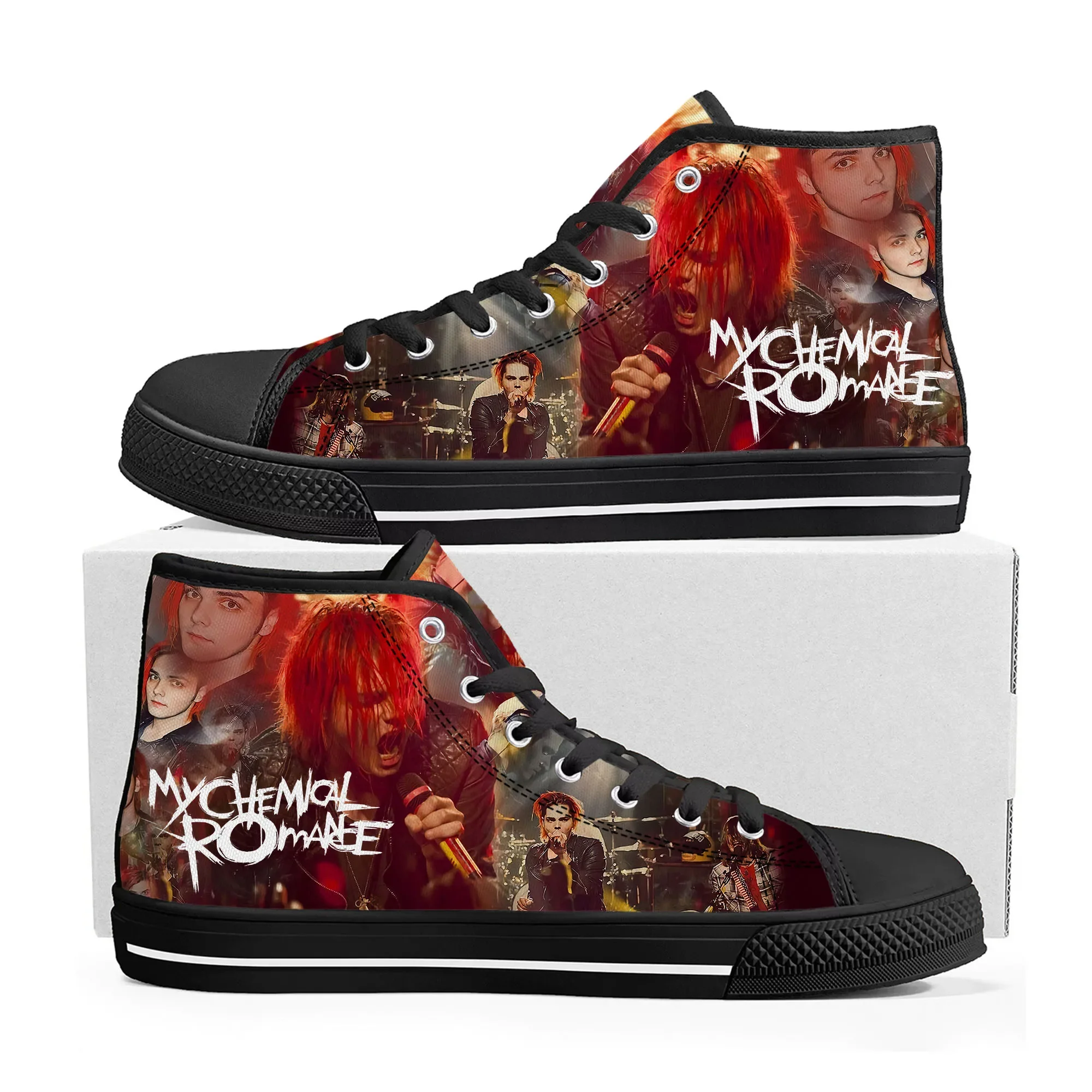 My Chemical Romance Rock Band High Top High Quality Sneakers Mens Womens Teenager Canvas Sneaker Casual Couple Shoes Custom Shoe