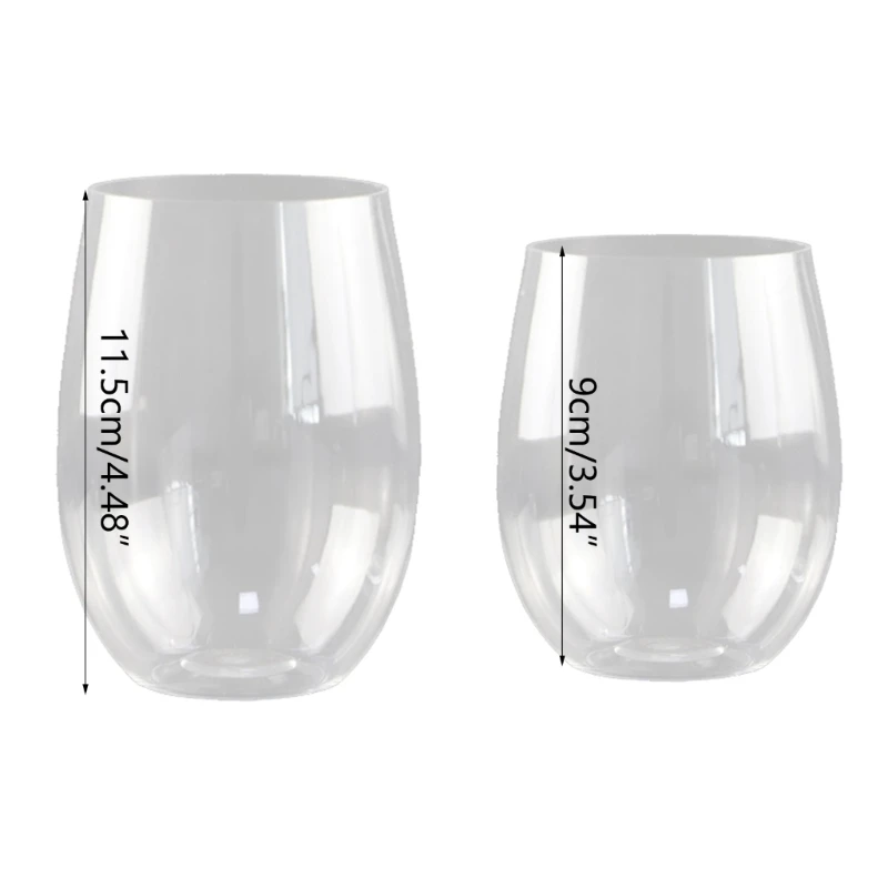 Wine Shatterproof Plastic Unbreakable Red Tumbler Cups Reusable Transparent Fruit Juice Beer Coffee Cups 16OZ/12OZ