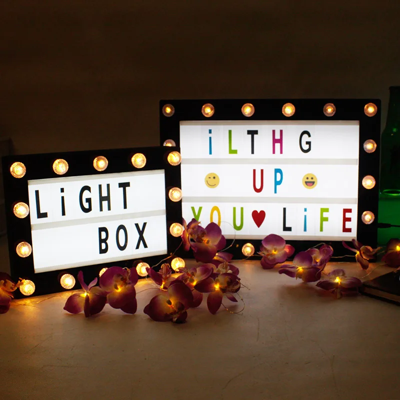 

A4 Marquee LED Cinematic Light Box with 100 Number Combination Cards Letter Usb Powered