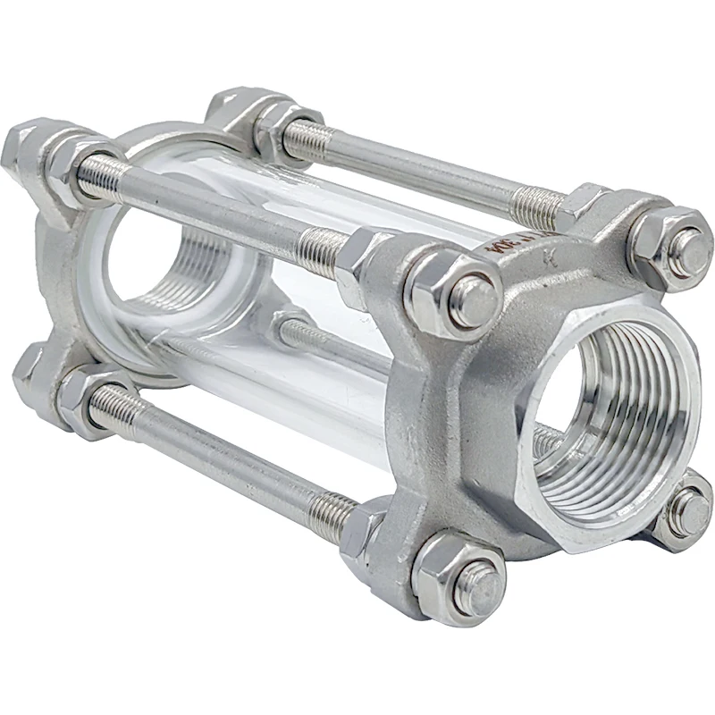 304 stainless steel internal thread sight cup, thread buckle pipe glass sight glass observation window DN25