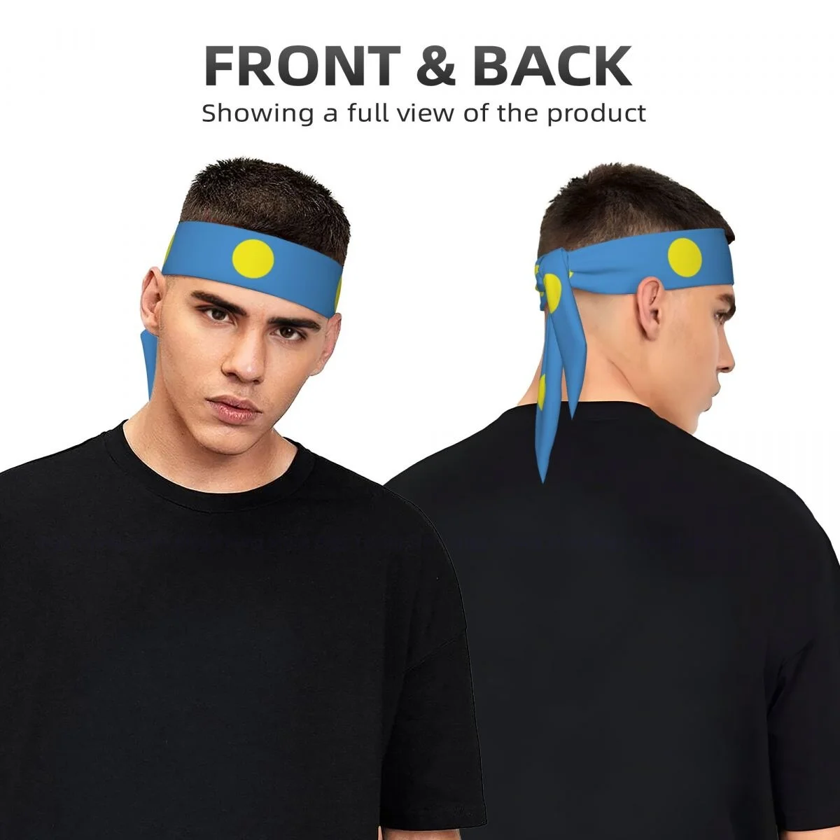 Sports Headband Head Tie Palau Flag Bandana Sweatbands Yoga Tennis Headwrap For Adult