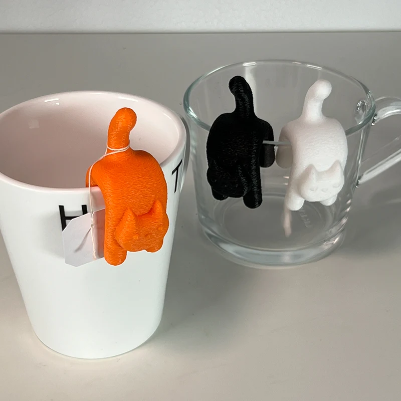 Soporte para bolsa de té en forma de gato, estante para bolsa de té con forma de gato 3D, etiqueta con Clip para taza de infusión de té, decoración del hogar para fiesta, accesorios coloridos para juego de té