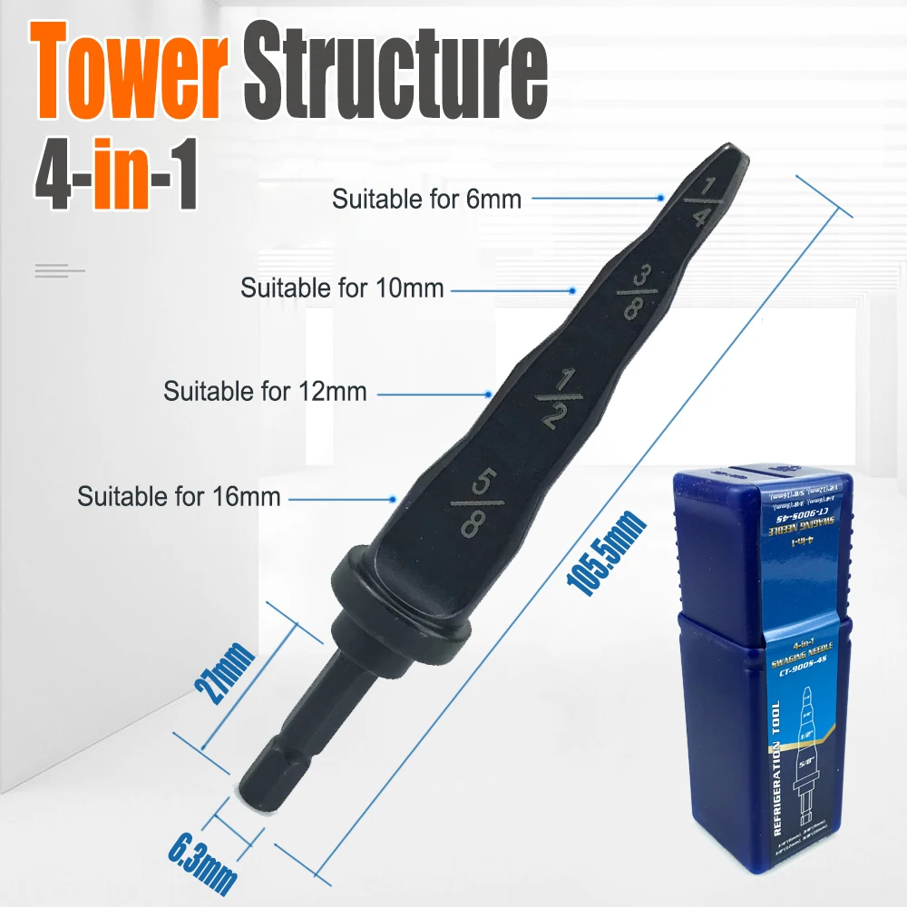 4 In 1 5 In 1 Electric Copper Tube Expander Swaging Needle Tool Hexagonal Handle Hand Drill Electric Drill Tool Accessories