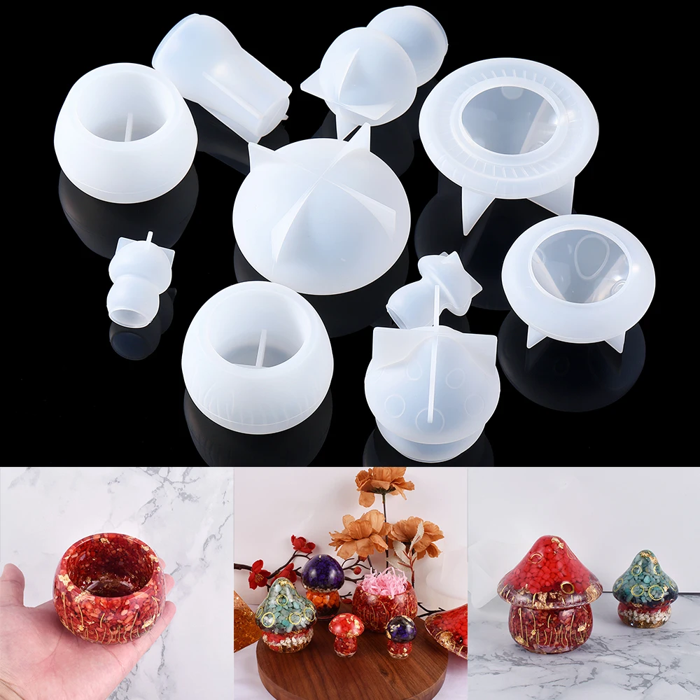 

Mushroom Storage Box Resin Mold Container Molds Storage Box Silicone Mold for DIY Epoxy Resin Trinket Holder Home Decor