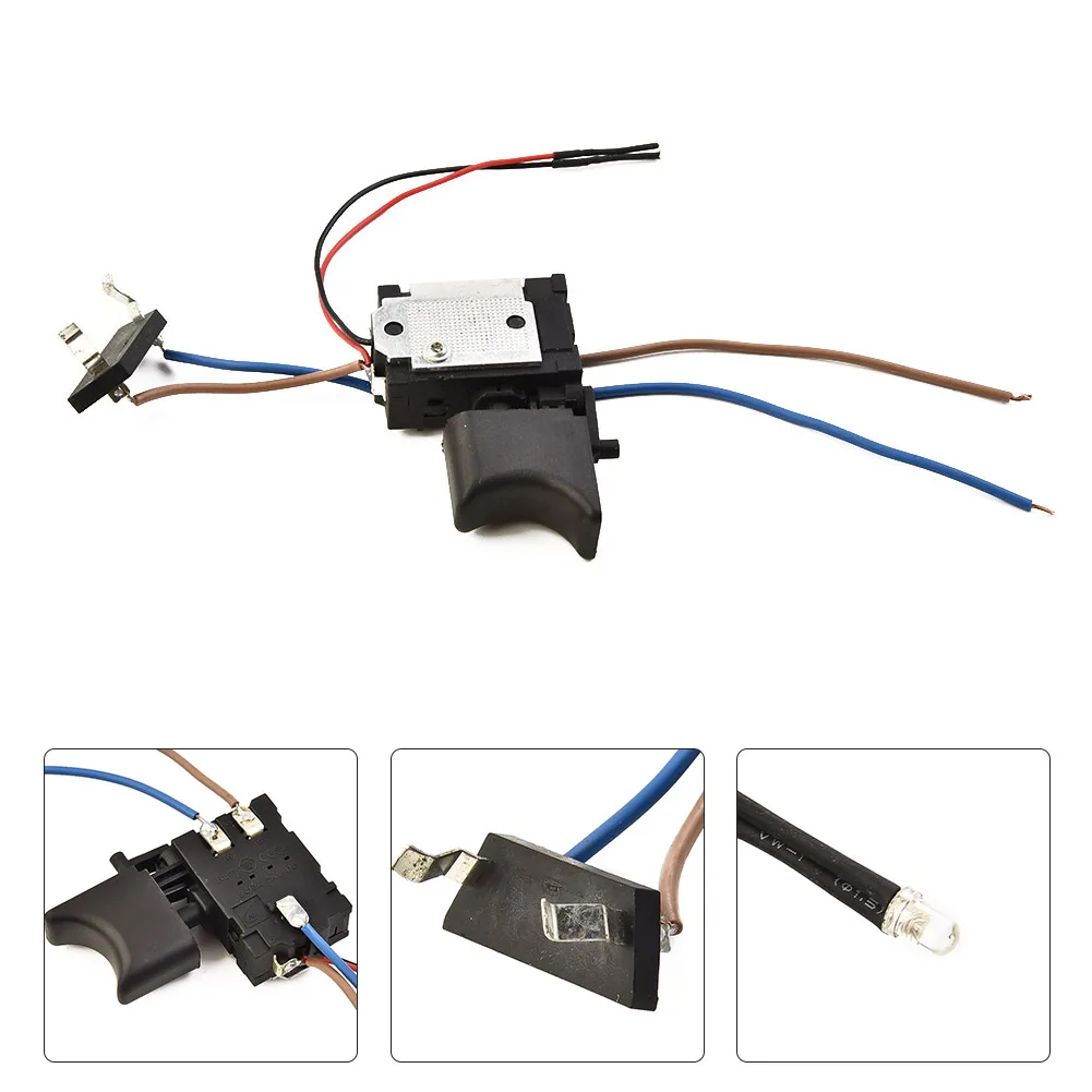 Brand New Electric Drill Trigger Switch Black Speed Adjustable 16A Switch Accessories Trigger Control Drill Dustproof