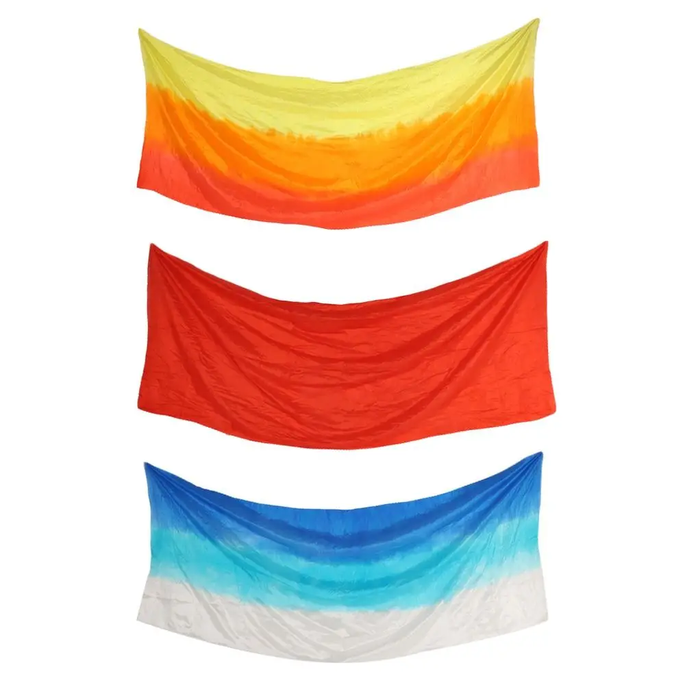 Nova cor gradiente véus de dança do ventre textura clara longa dança cachecol desempenho xale