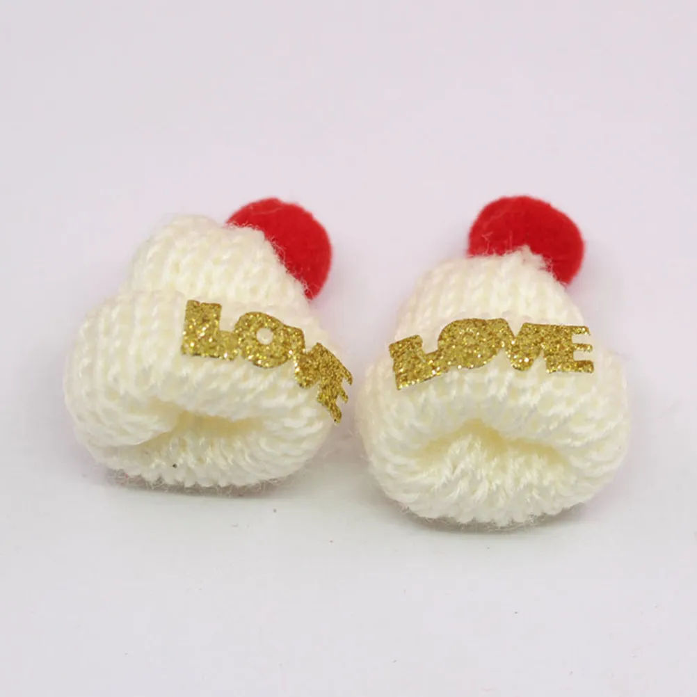 

36Pcs Christmas Mini Knitting Hats Wool Yarn DIY Craft Accessories for Wine Bottle Decoration Christmas Tree Ornaments Mini Hats